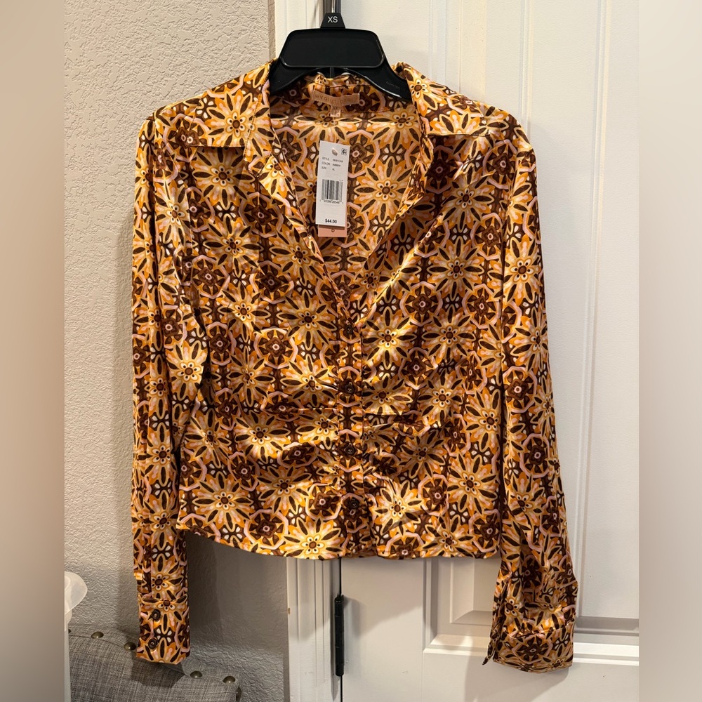 Evolutionary Patterned Women's blouse sz xl